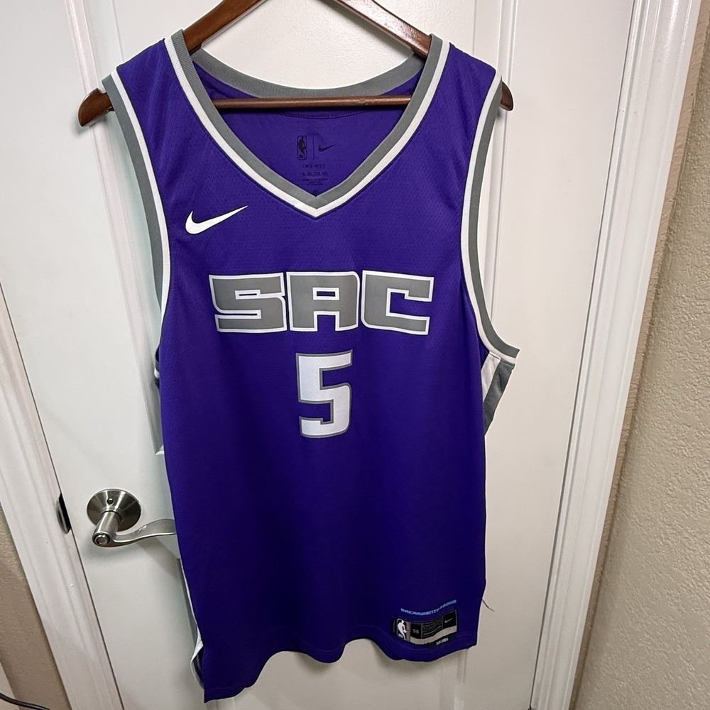 Sacramento Kings Jersey Mens 2XL NBA Basketball De'Aaron Fox 5 Nike Dri Fit